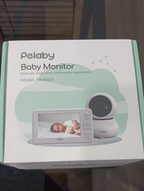 NIB Pelaby Baby Monitor in White and Mint